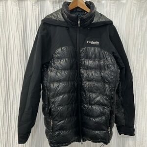 Columbia men’s, black, large, down insulation coat.